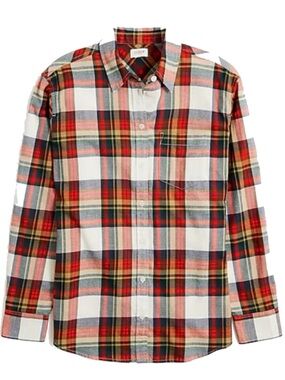 J. Crew Red, White and Blue Plaid Button-Down Shirt